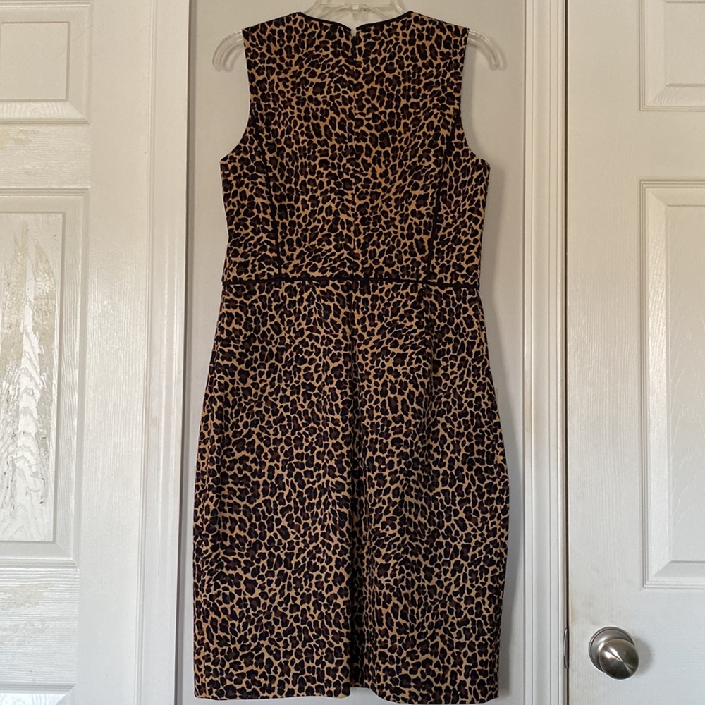 J. Crew Leopard Print Sheath Dress in Brown and Black - Picture 6 of 16